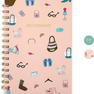 Lined Spiral Notebook College Ruled A5 Journal Book for Note Taking, 160 Pages Writing Journal for Office and Home School Supplies 5.8x8.2 inch - Pink