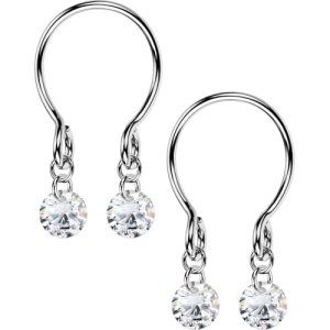 OUFER 2PCS Non Piercing Nipple Jewelry, Adjustable Dangling Fake Nipple Rings Nipple Jewelry, Non Piercing Nipple Jewelry Faux Piercing Jewelry
