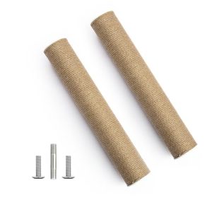 SVD.PET Cat Scratching Post Replacement, 17” x 2.95” Jute Rope Cat Tree/Tower Replacement Post, Refill Scratcher Posts with M8 Screws for DIY Cat