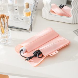 TEMU 2-in-1 Silicone Heat Resistant Mat & Travel Case For Hair Tools - Ideal For Straighteners, Curling Irons & More