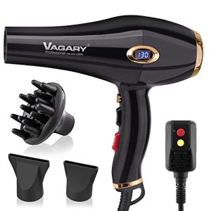 VAGARY 6685G Professional Salon Hair Dryer 2200w with Icd Display,Negative Ionic Blow Dryer,Powerful AC Motor Blow Dryer,Low Noise Hair Dryers,2 Speed