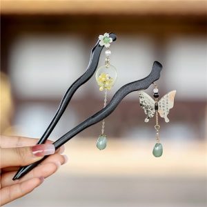 2 Pcs Hair Stick Flower Hairpins Chinese Vintage Hair Accessories Hair Chopsticks for Women Girls 039-#03