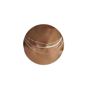 3PCS 18K Gold Plated Layered Necklaces for Women, Bead Coin Bar Pendant Necklace Set- Chain, Choker & Layered Snake Necklaces -Dainty Gold/Silver Chok