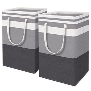 DZOMK 2-Pack Large Laundry Basket,75L Collapsible Large Laundry Baskets with Easy Carry Handles Freestanding Waterproof Clothes Hamper Storage Basket