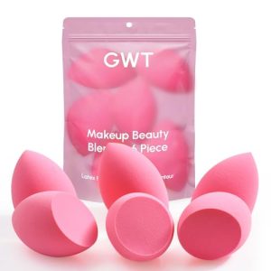 GWT Makeup Sponge Set, 6 Pcs Latex-Free Beauty Blender Sponges for Foundation, Liquid & Cream, Ultra-Soft Wonder Sponges, Multi-Angle Blending, Ideal