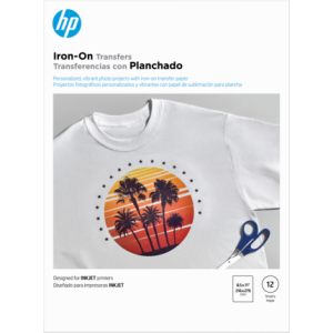 HP Iron-On Transfers, 8.5 x 11 in. (216 x 279 mm), 12 sheets, C6049A