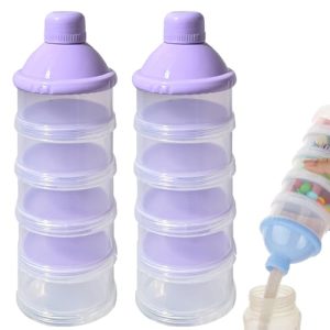 Manwetye 2 PCS 5 Layers Baby Milk Powder Dispenser, Milk Powder Pots, Formula Dispenser Portable Milk Powder Formula Dispenser Container Pot Box Milk