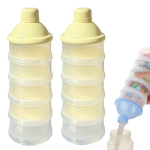 Manwetye 2 PCS 5 Layers Baby Milk Powder Dispenser, Milk Powder Pots, Formula Dispenser Portable Milk Powder Formula Dispenser Container Pot Box Milk