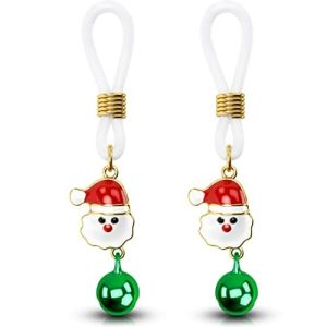 OUFER Fake Nipple Piercings Jewelry, Christmas Day Non Piercing Rings, Adjustable Bars, Faux Jewelry for Women Men