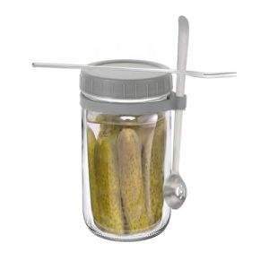 Pickle Jar With Fork and Spoon Leakproof Airtight Lids Glass Pre-dinner Containers are Used to Brew Canning Kimchi Containers Kimchi Containers Proof