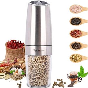 Sjpzwcrl Pepper Grinder Electric Salt Mill: - Battery Operated Salt and Pepper Mill Black Shakers Automatic Spice Mills Seasoning Grinders Adjustable