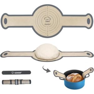 Sourdough Silicone Bread Sling, Non-Stick & Easy Clean Dutch Oven Baking Mat with Longer Handles, Silicone Baking Sling to Transfer SourDough Easily,