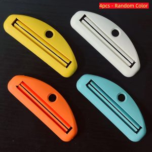TEMU 4pcs Manual Toothpaste Squeezer Set, Easy To Hold And Rotate, Durable Pvc, Uncharged, For Toothpaste, Creams, Hand Creams And More