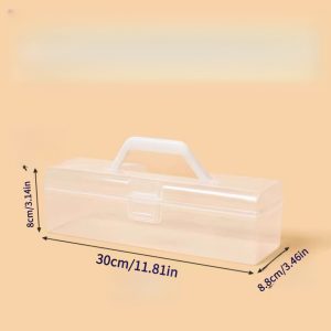 TEMU Multifunctional Transparent Plastic Acrylic Paint Storage Box, Suitable For Barrel Acrylic Paints, Craft Watercolor Pencils, Tools, And Brush