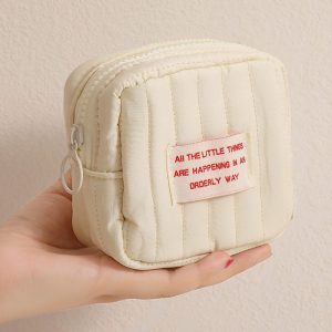 TEMU Simple Patched Small Pouch, Zipper Makeup Bag, Versatile Lipsticks Storage Bag