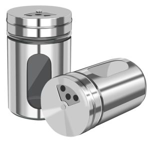 2 PCS Stainless Steel Salt and Pepper Shakers with Adjustable Pour Holes – Elegant Glass and Metal Spice Shakers for Coarse, Kosher, Sugar, Cinnamon