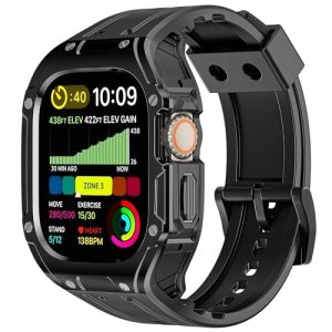 Armor Protective Band for Apple Watch Bands for Men with 49mm Bumper Case, Shockproof Rugged Apple Watch Ultra 2 Band for Men, Double Apple Watch Spor