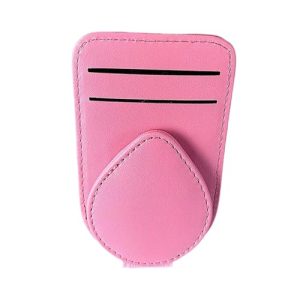 BoAn Sunglass Holder for Car Visor,Magnetic Leather Sunglasses Holder,Auto Visor Accessories,Eyeglasses Holder(Pink)