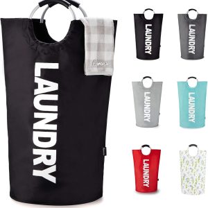 Caroeas 90L Laundry Basket (13 Colors), Waterproof Laundry Hamper, Laundry Bag with Padded Handles, Clothes Hamper Stands Up Well, Collapsible Laundry