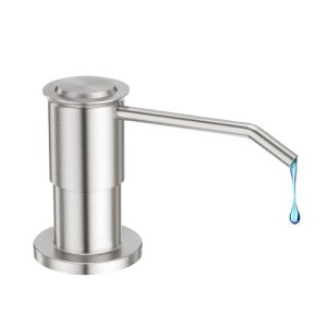 CREA Built in Soap Dispenser for Kitchen Sink,Hand Dish Detergent Dispenser Stainless Steel Under Sink Soap Dispenser Pump + 17 Ounce Bottle + 39" Kit