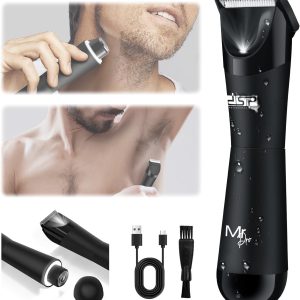 DSP 2 in 1 Mens Groin Trimmer Mens Pubic Hair Trimmer Men Trimmer for Pubic Hair Ball Shaver Electric Back Razor, Led Light, Ipx6 Wet/Dry Use 60383