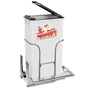 DWVO 50-Quart (XL) Pullout Trash Can with Lid for 14.2" W x 22.2" D x 29.5" H Min Kitchen Cabinets, Sliding Under Mount Kitchen Pullout Waste Containe