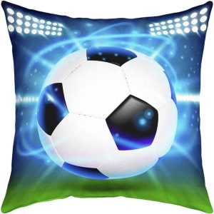 Feelyou Football Throw Pillow Cover, American Soccer Ball Sports Cushion Case for Home Living Room Decor, Reversible Urban Ball Gaming Decorative Thro