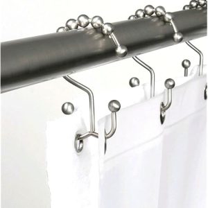 HOPOPRO Shower Curtain Hooks Rust Resistant Shower Curtain Rings Hooks for Bathroom Shower Curtain Rings 12 Pcs