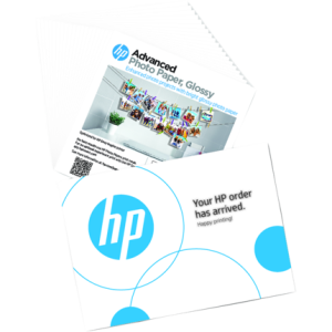 HP Advanced Photo Paper, Glossy, 65 lb, 5 x 5 in. (127 x 127 mm), 20 sheets 49V50A