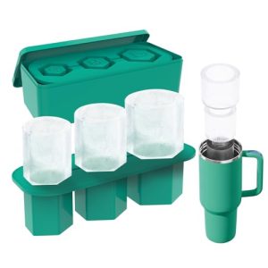 Ice Cube Tray for Tumbler Cup,3 Pcs Cylinder Silicone ice cube trays for with Lid and Bin for Freezer, Silicone Ice Mold for Whiskey, Cocktail,Juice (