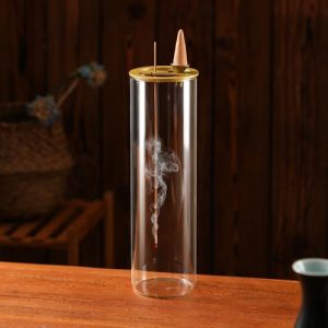 Incense Holder, 2 in 1 Incense Burner for Sticks, Ash-Proof Glass Incense Burner for Meditation Yoga Spa Room Decor 1 Upright Glass Bottle