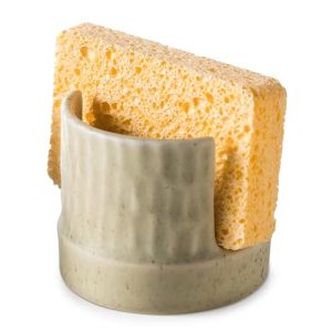 Kitchen Sponge Holder, Ceramics Sponge Dish Rack Sink Scrub Daddy for Scrubbers, Bathroom, Cute Kitchen Gadget Organizer, Yellow Yellow Hammer Pattern