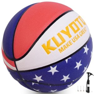KUYOTQ Kids Youth Adult Size 5/6/7 (27.5/28.5/29.5") Basketball Premium Rubber or Composite Leather Basketball Indoor Outdoor Basketball Outdoor for B
