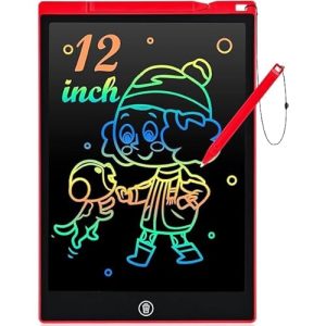 LCD Writing Tablet, 12 Inch Colorful Doodle Board Drawing Tablet for Kids, Reusable Electronic Drawing Pad, Learning Toys Birthday Gift for 3 4 5 6 7