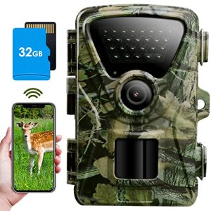 MAXDONE Trail Camera WiFi Game Camera - 1440P 32MP H.264 Trail Camera with No Glow Night Vision Motion Activated Waterproof (Wireless)