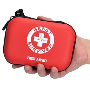 Mini First Aid Kit -Small Waterproof Hard Shell Medical Kit with Compartments for Camping, Hiking, Car, Home, Office, School - Emergency First Aid Sup