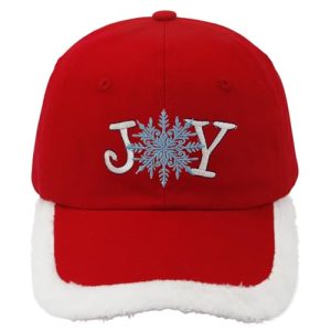 Nuanua Merry Chistmas Santa Baseball Cap Embroidered Christmas Hat Embroidered Hat no pom po Joy Snow