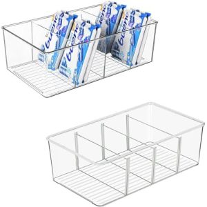 Pantry Organizers and Storage - 2 Pcs Kitchen Organizers and Storage for Fridge,Drawer and Refrigerator - Spice Organization for Cabinet,Clear Plastic