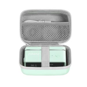 POLONO Genuine Label Printer Case for P31S & L1-A Label Makers, Hard Carry Case for Portable Sticker Printer, Green