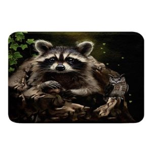 Raccoon Bath Rugs for Bathroom,Cute Wild Animal Bathroom Mats Rugs Non Silp, Washable Floor Rug Carpets Entryway Rug Bathroom Decorations 16x24 Inches