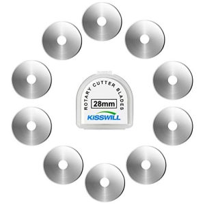 Rotary Cutter Blades 28mm by KISSWILL - Fits Fiskars 28mm Rotary Cutter Replacement, Sharp and Durable (28MM)