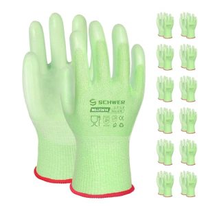 Schwer 6 Pairs Gardening Gloves for Women, Water-based PU coating,Ultimate Environmental Safety, Comfortable and Breathable Garden Gloves, Working Glo