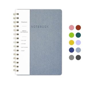 Spiral Notebook-6.10" x 8.19" College Ruled Journal with Inner Pockets and 160 Pages,PU Leather Cover Business Journal, Twin-Wire Binding Notebook Per