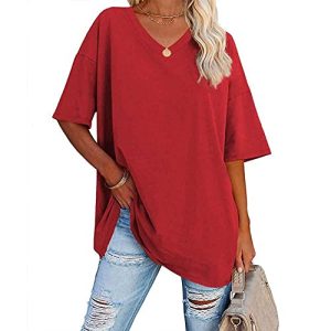 Spring/summer solid color loose half-sleeved V-neck cotton blouse