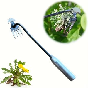 TEMU 1pc Four-tooth Gardening Weeding Rake, Small And Lightweight Manual Weeding Rake, Household Professional Weeding Rake, Used For Garden, Crevice