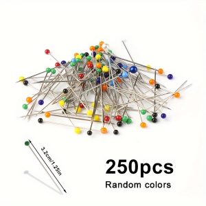 TEMU 250/500pcs Pins With Head, 38/32mm Stainless Head Pins, Heat Resistant Fine Needles For Sewing, Quilting And Crafts, Jewelry Making