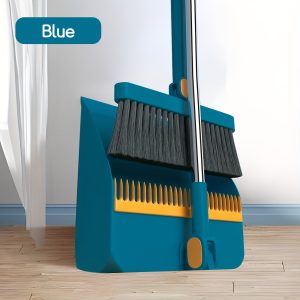TEMU 2in 1 Broom And Dustpan Set, Floor Cleaning Broom Dustpan Set, Broom With Dustpan, Rotatable Broom And Dustpan With Comb Tooth, For Home, Room,