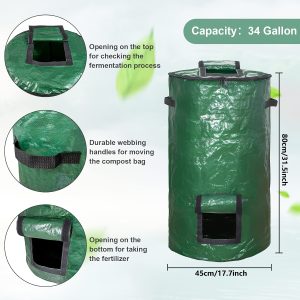 TEMU 34 Outdoor Compost Bin: Compost For , Fertilizer, , , And Vegetables - Reusable Bag