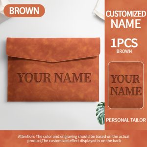 TEMU Customized File Folders With Personalized Engraving Of Names And Logos, A4 Magnetic File Bags, Waterproof Folders, Large-capacity Document Bags