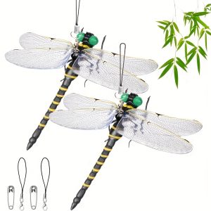 TEMU Dragonfly Insect Repellent 12cm Realistic Oniyanma Insect Animal Model With Safety Pin Insect Repellent Bee Repellent Entrance Balcony 2pcs